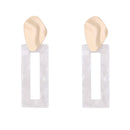 Hoop Earrings Rectangle Marble Effect Earrings For Women Drop Dangle Earrin M5S1