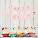 Happy Birthday Banner Flags Paper Bunting Cute Party Baby Shower Decoration