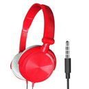 Wired Headset Stereo Heavy Bass Gaming Calling Earphones Over Ear Red
