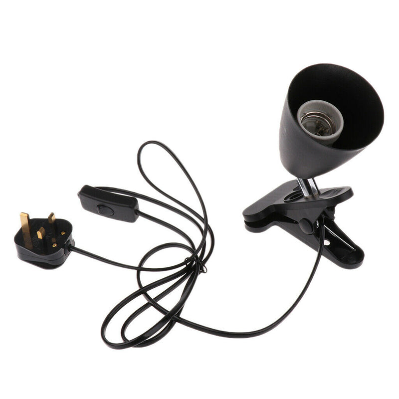 E27 Reptile Lamp Bulb Holder UVB Infrared Basking Light Holder Black