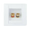 2 Sockets (female) Loudspeaker Socket Wall Mounting Box Loudspeaker Connection