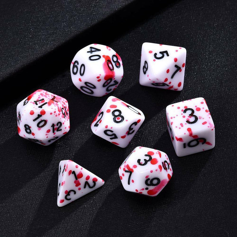 7 x Bloody Polyhedral Dice Set For Dungeons And Dragons DND MTG RPG Game AU