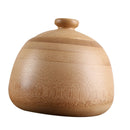 Natural Bamboo Tea Jar Seasoning Pepper Condiment Coffee Bowl with Lid