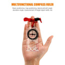 Multi-functional Outdoor Hiking Camping Travel Compass Feet Map Ruler Scale