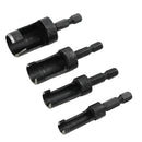 4Pcs Plug Wood Cutter Tool Set Round Shank Drill Bit Carbon Steel Black