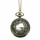 Retro Steampunk pocket watch quartz chain watch watches pendant necklace gi F7J1