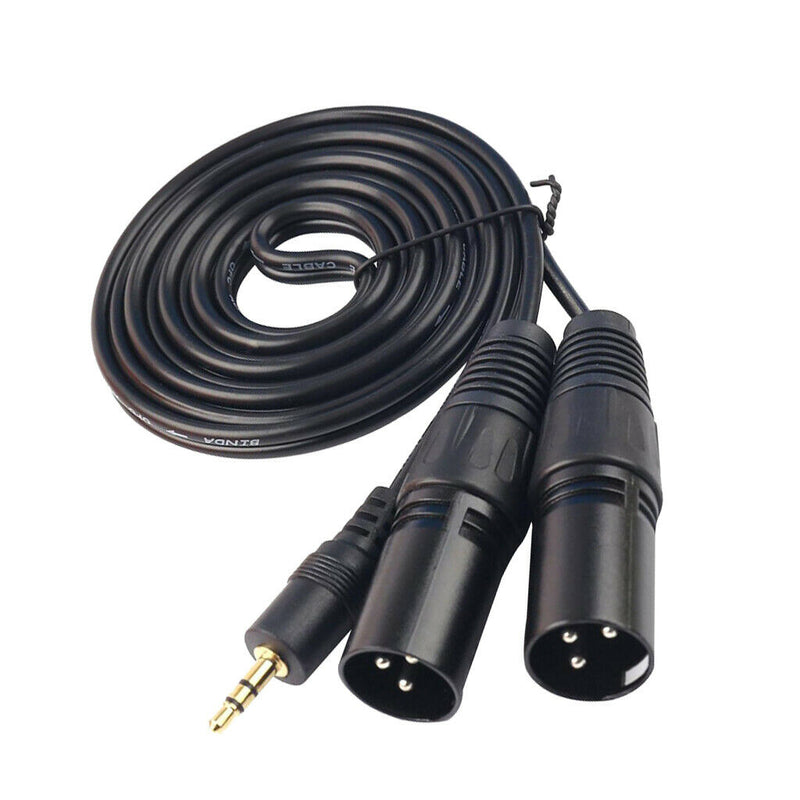 1.5M Adapter Cable Dual XLR Male To 3.5mm Jack For Digital Audio Player