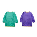 Kids Drawing Long Sleeve Waterproof Painting Apron For Kid L Purple+Green