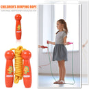 Kids Jump Ropes Wood Handle Sports Fitness Cartoon Skipping Rope (Orange) A