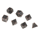 7x Polyhedral Metal Dice for Dragon Pathfinder RPG Board Games Red Bronze- B