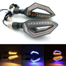 2Pc Universal Motorcycle 18-LED Amber Turn Signal Blue DRL Indicator Light YNM