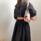 Summer Fashion Retro Daisy Print Handbag Zipper Women Armpit Shoulder Bag A