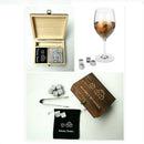 Whiskey Stones with WORDS Wooden Box Whisky Rocks Stones Square Stone Wood  H2C7