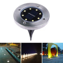 8LED Solar Powered Buried Ground Light Outdoor Path Garden Decking Lamp