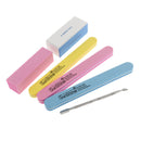 MagiDeal Sponge Nail Art Tips Buffer Files With Cuticle Pusher Set For Salon