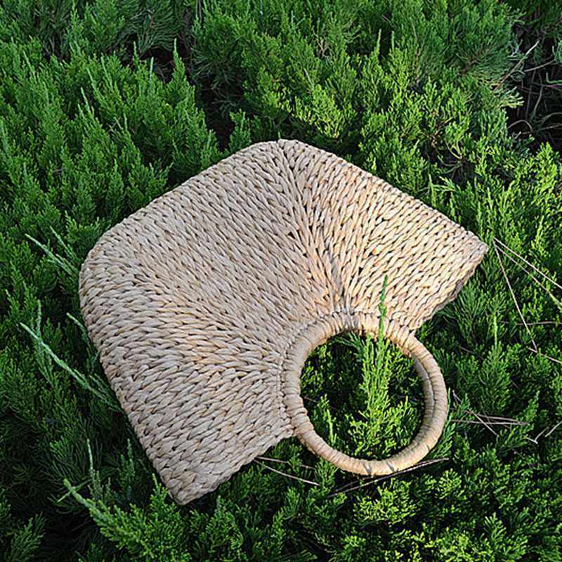 Summer Handmade Bags Women Pompon Beach Weaving Ladies Straw Bag Wrapped Be L8Y2