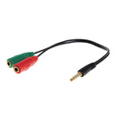 3.5mm Stereo Audio Male to 2x Female Headset Mic Y Splitter Cable 20cm