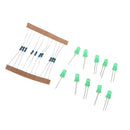 20Pcs Green LED Light 5MM 220 Ohm Resistor for  Raspberry Pi MCU