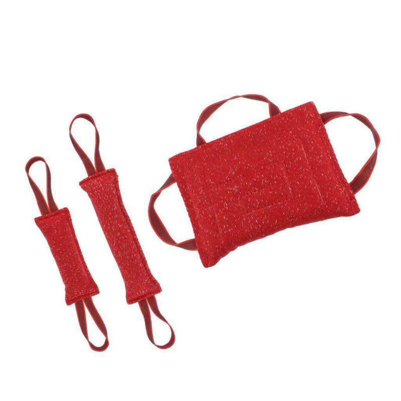 2 Pcs Dog Puppy Training Bite Tug Toys With Handle for Small Dog Tug, Linen