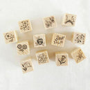 12pcs Flower Lace Square Wooden Rubber Stamp Seal Scrapbook DIY Paper Kit C X6H1