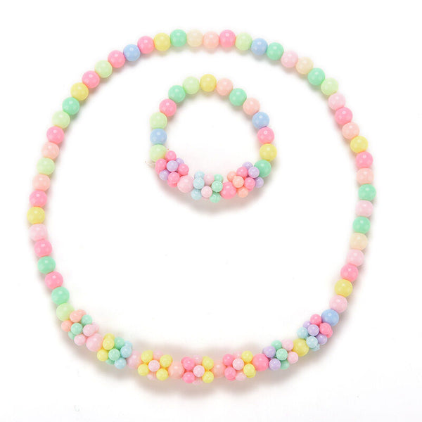 1 Set Girls Necklace Bracelet Set Fashion Charm Necklace Kids Multicolor fine 3C
