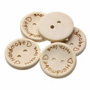 100 Pcs/Bag 2 Holes Wooden Buttons Handmade Letter Love Scrapbooking For We