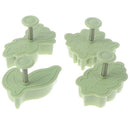 4PCS/Set Cookie Cutters Moulds Leaf Shape Plastic Baking Mould Cookie Cut Gw