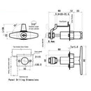 Non Locking Hand Operated T-Handle Toolbox Compression Latch for RV Caravan