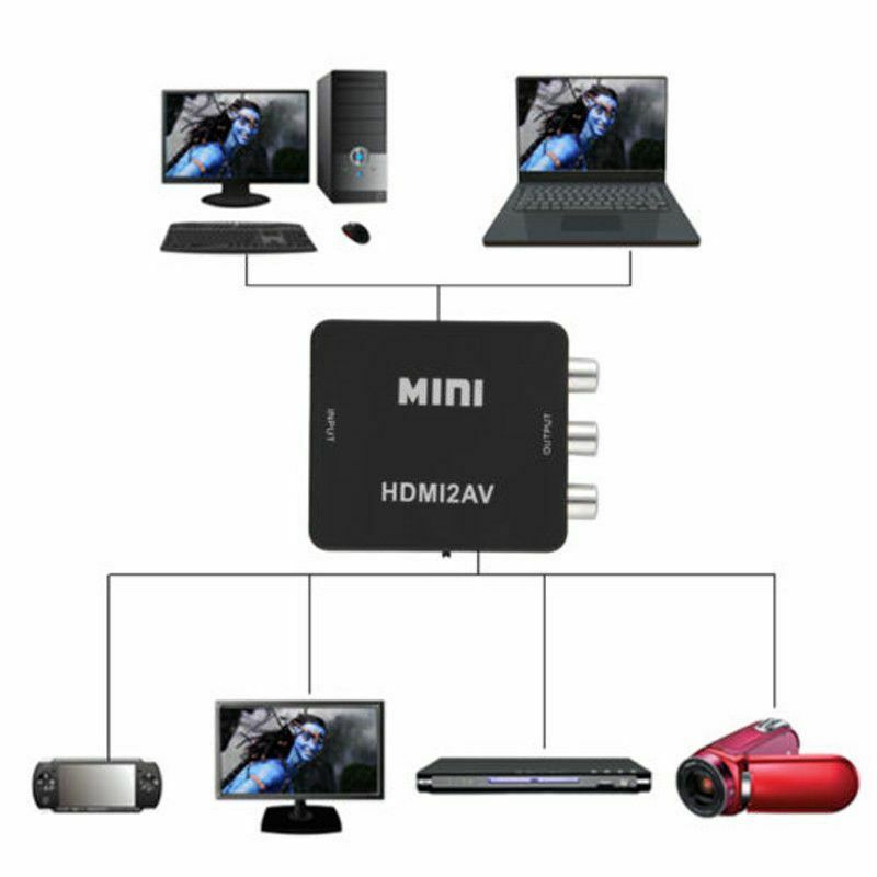 Mini 1080P HDMI Composite to RCA Audio Video AV CVBS Converter Adapter For HD B6