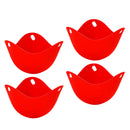 4 Egg Cooking Poaching Cups Stovetop Egg Maker For Microwave Stovetop Red