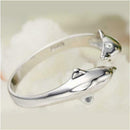 Creative Double Dolphin Rings Women Pop Solid Open Adjustable Ring Jewelry Gift