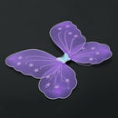 Girls Butterfly Fairy Angel Wings Wand Set Party Fancy Dress Purple