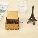 Retro Wooden Hand Cranked Music Box for Birthday Gift Household Party Decor