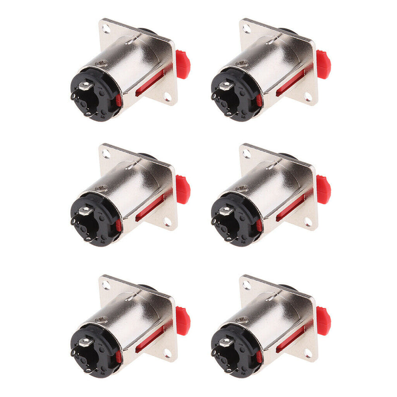6 Pieces 1/4 inch Jacks 6.35mm Microphone Mono TS Socket Female Connector Panel