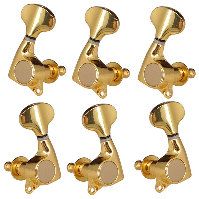 1 Set 3R3L Tuning Pegs String Tuners for Electric Acoustic Guitar, Golden