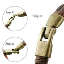 5X(Men's Leather Bracelet Tribal Braid Cuff Hand Chain Bracelet Leather Co E1I7)