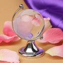 Round Earth Globe World Map Crystal Glass Clear Paperweight Stand Desk De Dwgp