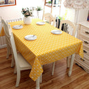 Yellow Chessboard Decorative Table Cloth Cotton Linen Tablecloth Dining Tab