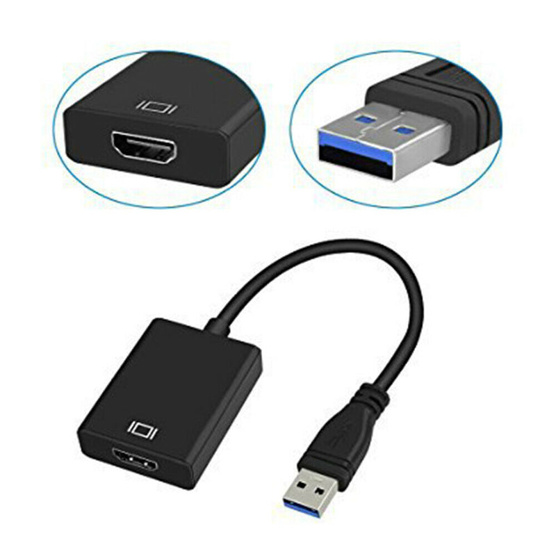 USB 3.0 Male to HDMI Female Converter HDTV Projector PC 1080P Video Adapter A