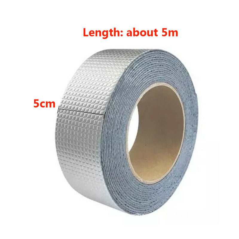 Waterproof Tape Butyl Seal Rubber Aluminum Foil Tape 50mm x 5m Home Tool