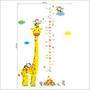 Cartoon Measure Wall Stickers For Kids Rooms Giraffe Monkey Height Chart Ru B6O9