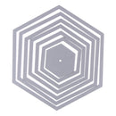 7PCS Hexagon spiral Cutting Dies Stencil Scrapbooking Embossing Paper DIY Card