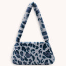 Animal Pattern Underarm Bag Women Mini Plush Shoulder Handbags Purse (12)
