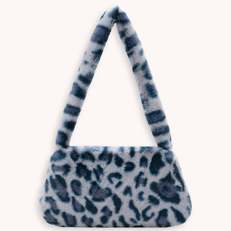 Animal Pattern Underarm Bag Women Mini Plush Shoulder Handbags Purse (12)