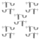 10pcs Metal Curtain Rod Brackets Pole Holders Single No Drilling for Drapery