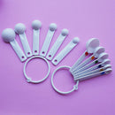 White Measuring Spoon Tea Scoop Teaspoon Baking Cooking Kitchen Tool 6PCS Set