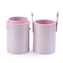 Portable PU Leather Cosmetic Storage Box Makeup Pen Brush Cup (S Pink) A