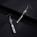 Clear Quartz Crystal Quartz Moon Stone Earrings Drop Dangle Gothic Jewelry Gift