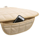 Winter Warm Plush Anti Slip Car Seat Cover Plaid Cushion Protector Beige