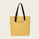 Canvas Women Shoulder Totes Bags Letters Large Shopping Handbags (Yellow)
